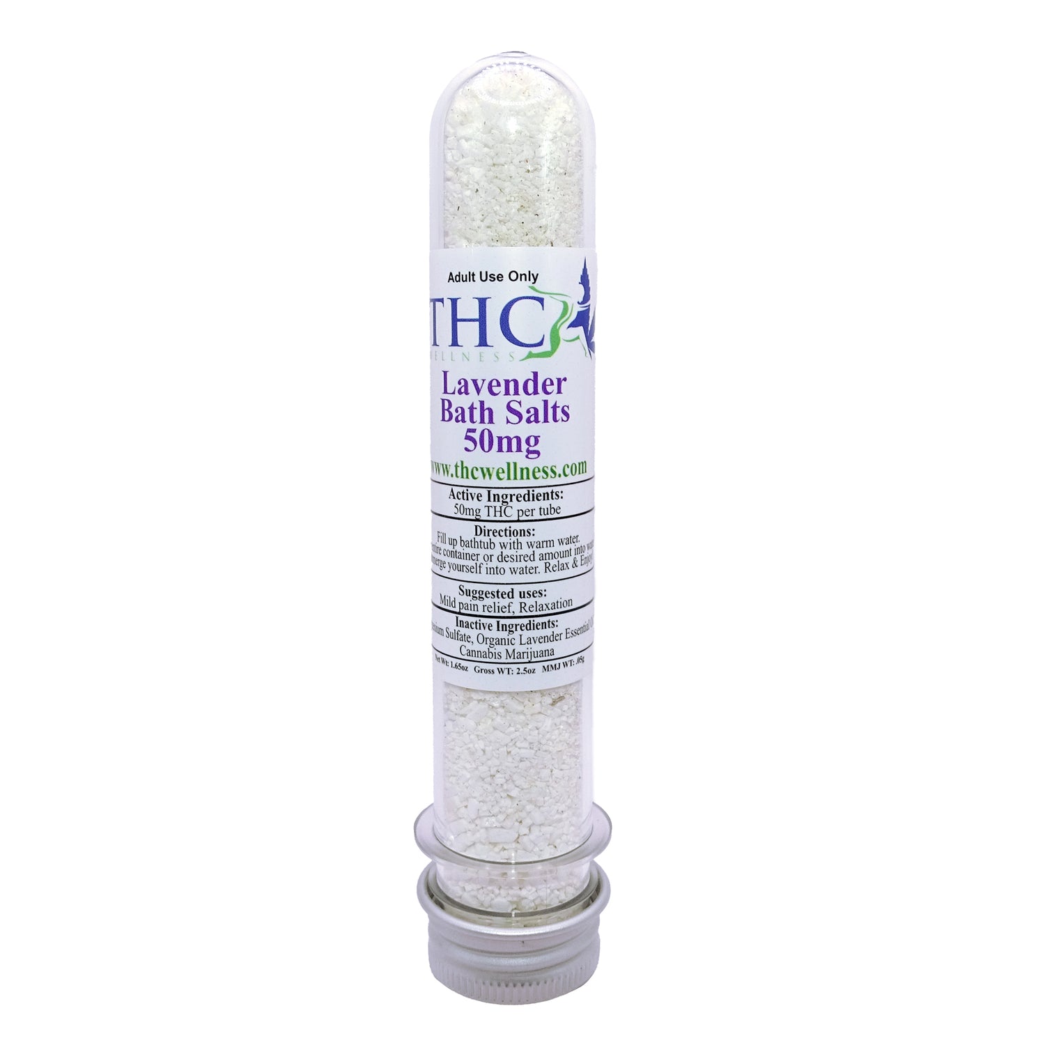 thc wellness Lavender bath Salts 50mg stock photo