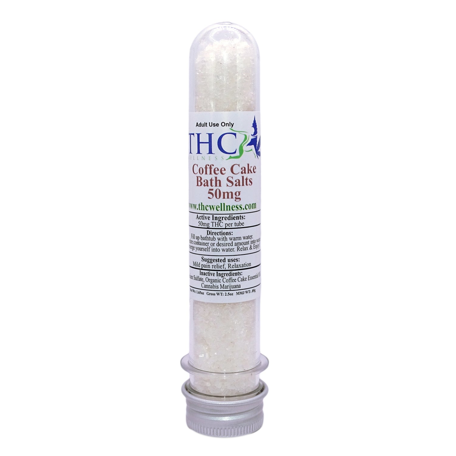 thc wellness coffee cake bath salts 50mg stock photo