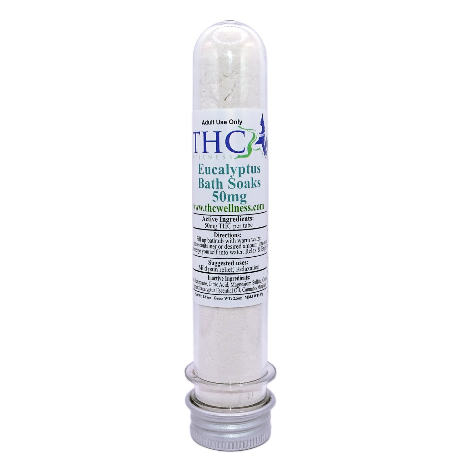 thc wellness eucalyptus bath soaks 50mg stock photo