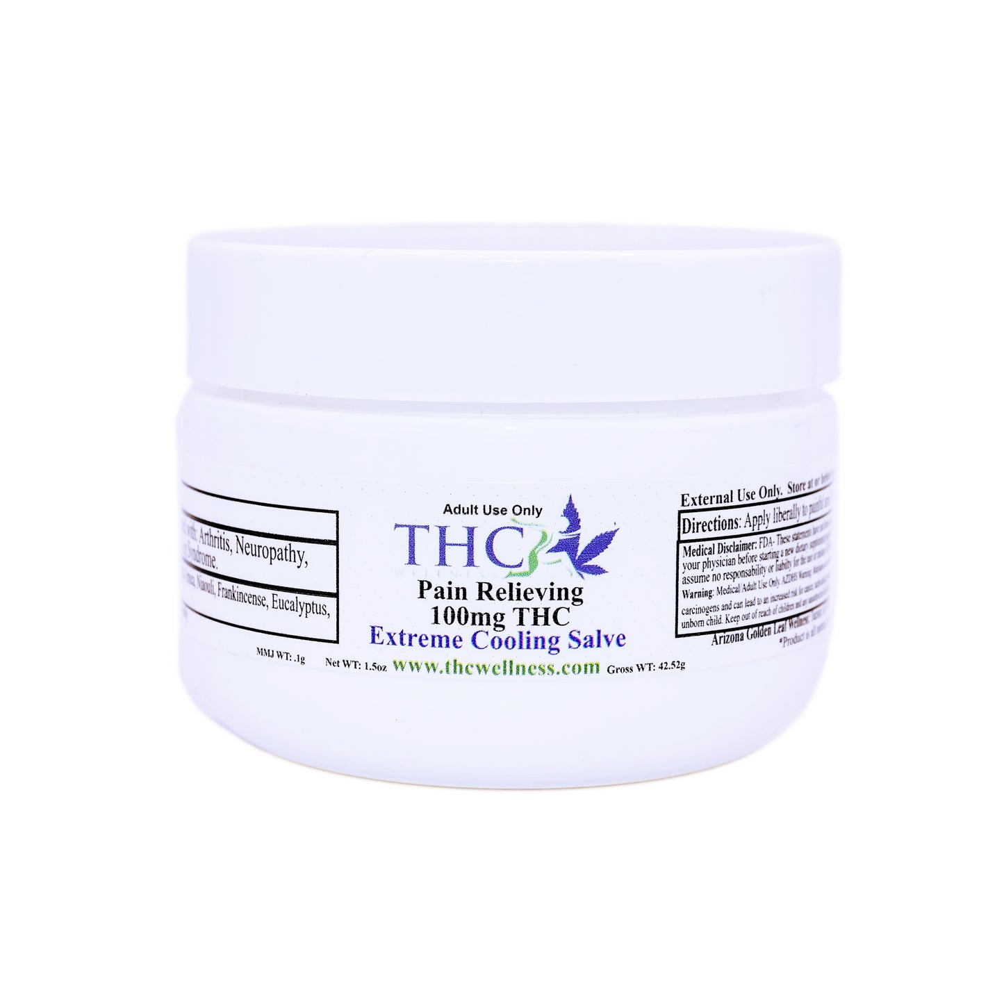 1.5oz 100mg THC Extreme Cooling Salve