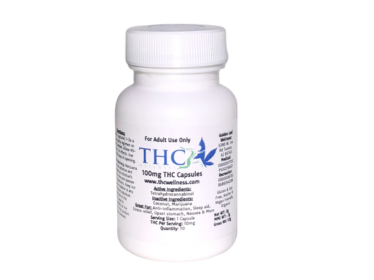 100mg THC Capsules (10qty)