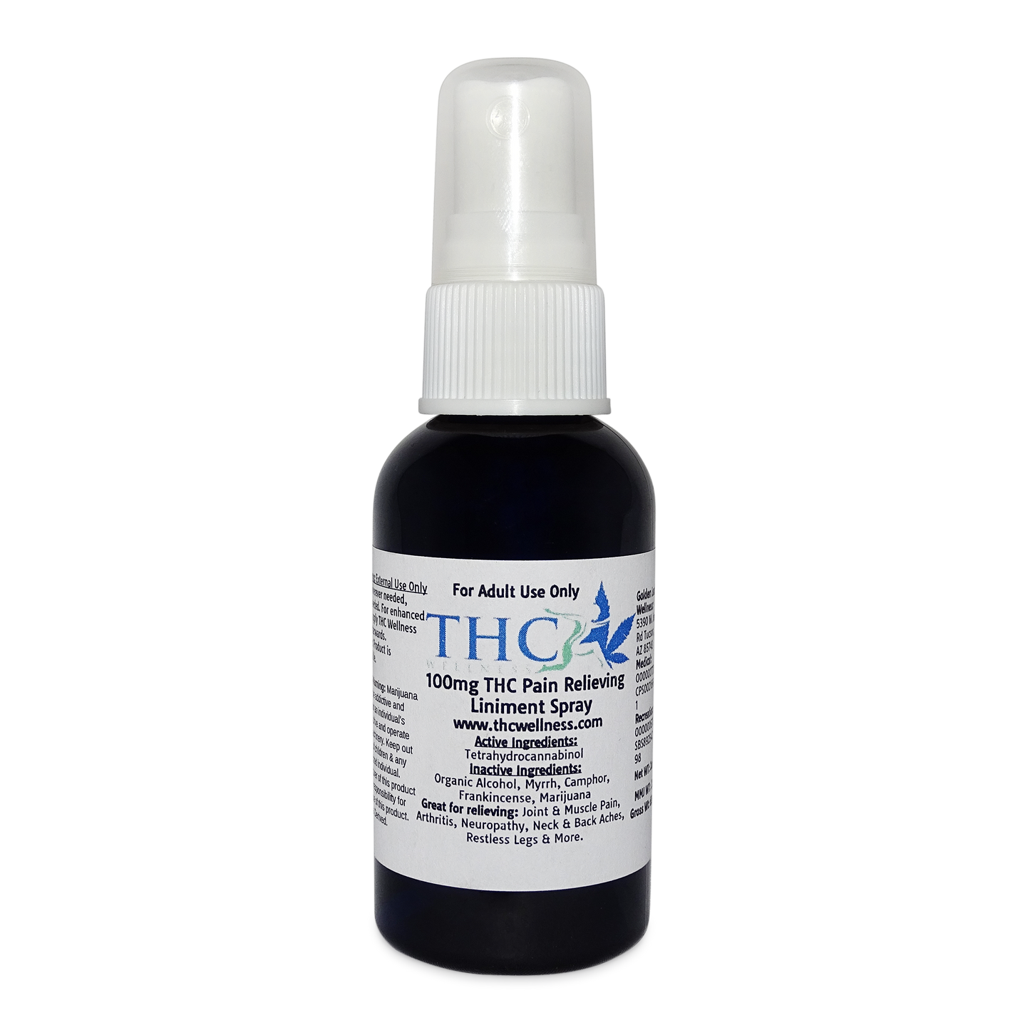 2oz 100mg THC Topical Liniment Spray