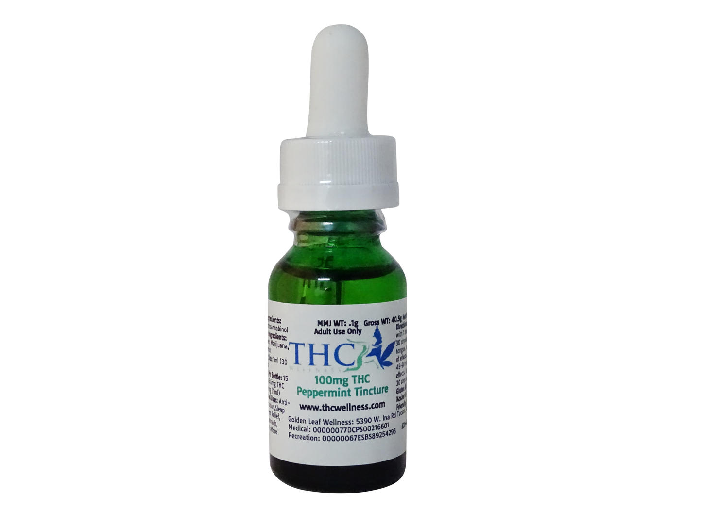 .5oz 100mg THC Peppermint Tincture